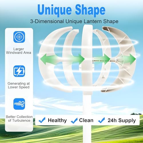 5-Blade Vertical Axis Wind Turbine Generator - 24V for Monitoring Equipment, Street Lighting, Ships & Offshore Platforms - Efficient Renewable Energy Solution
