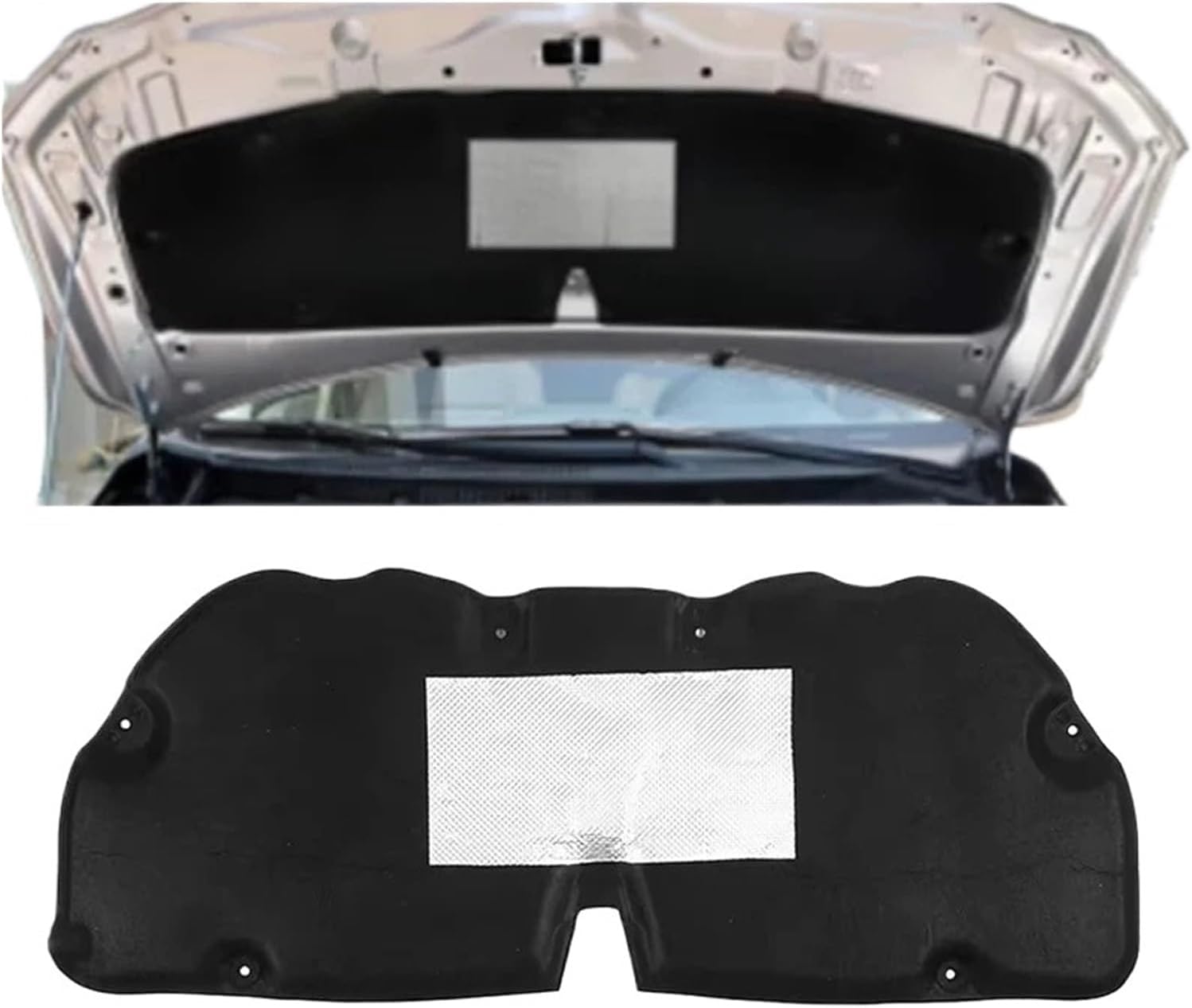 Auto Front Engine Soundproof Cotton Compatible For Toyota Corolla 2007-2023 Single Aluminum Sheet Sound Insulation Pad Mat Car Accessories(Corolla 2019-2023)