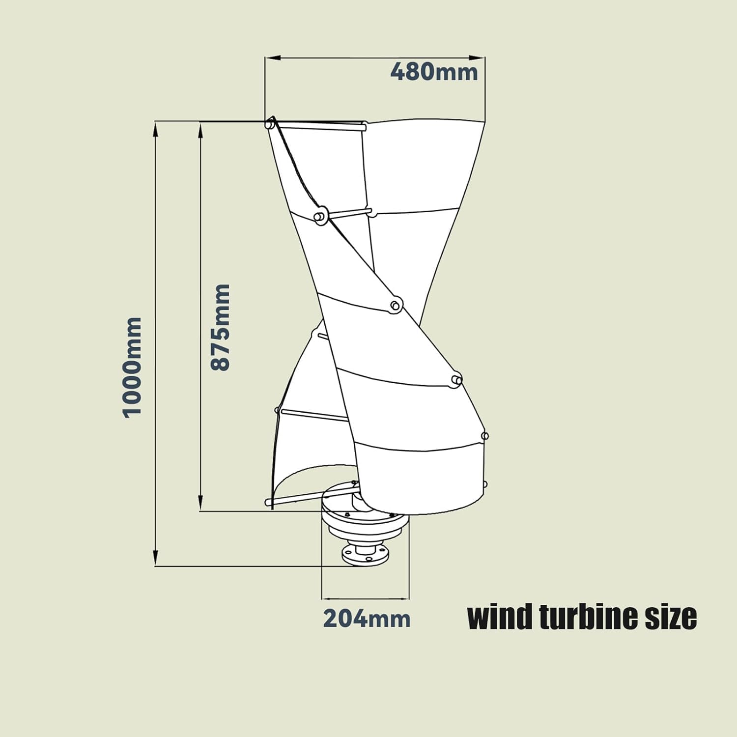 CHRISK 3000W Wind Turbine Generator, Vertical 10 Blades Windmill 12V 24V 48V 220V with MPPT Hybrid Controller for Home Use