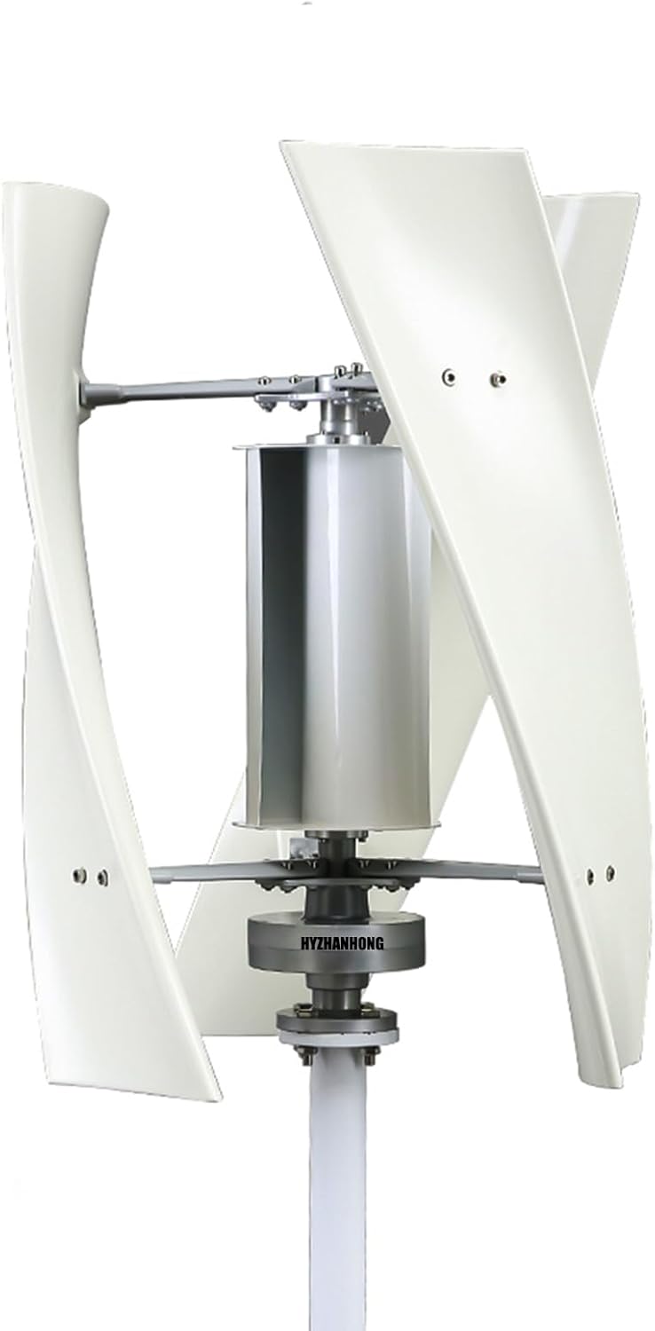 White Vertical Wind Turbine, 3 Blades with MPPT Controller Windmill RV Yacht Farm Small Wind Generator Home Use,12V/24V/48V/220V 6000W