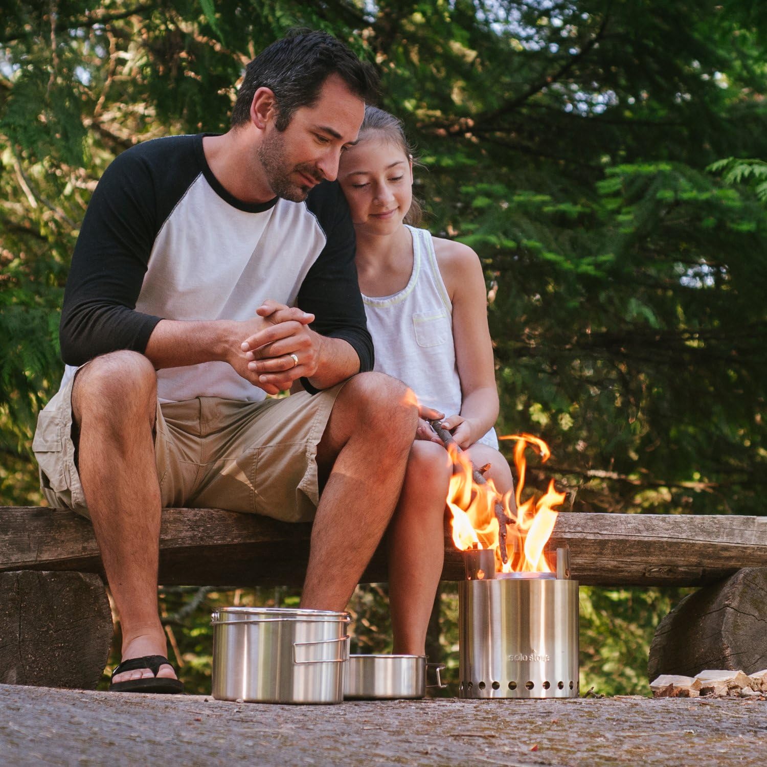 Solo Stove Campfire 2 Pot Set Combo - 4+ Person Wood Burning Camping Stove | Outdoor Kitchen Kit for Backpacking Camping Survival | NO Batteries or Liquid Fuel Gas Canister Required