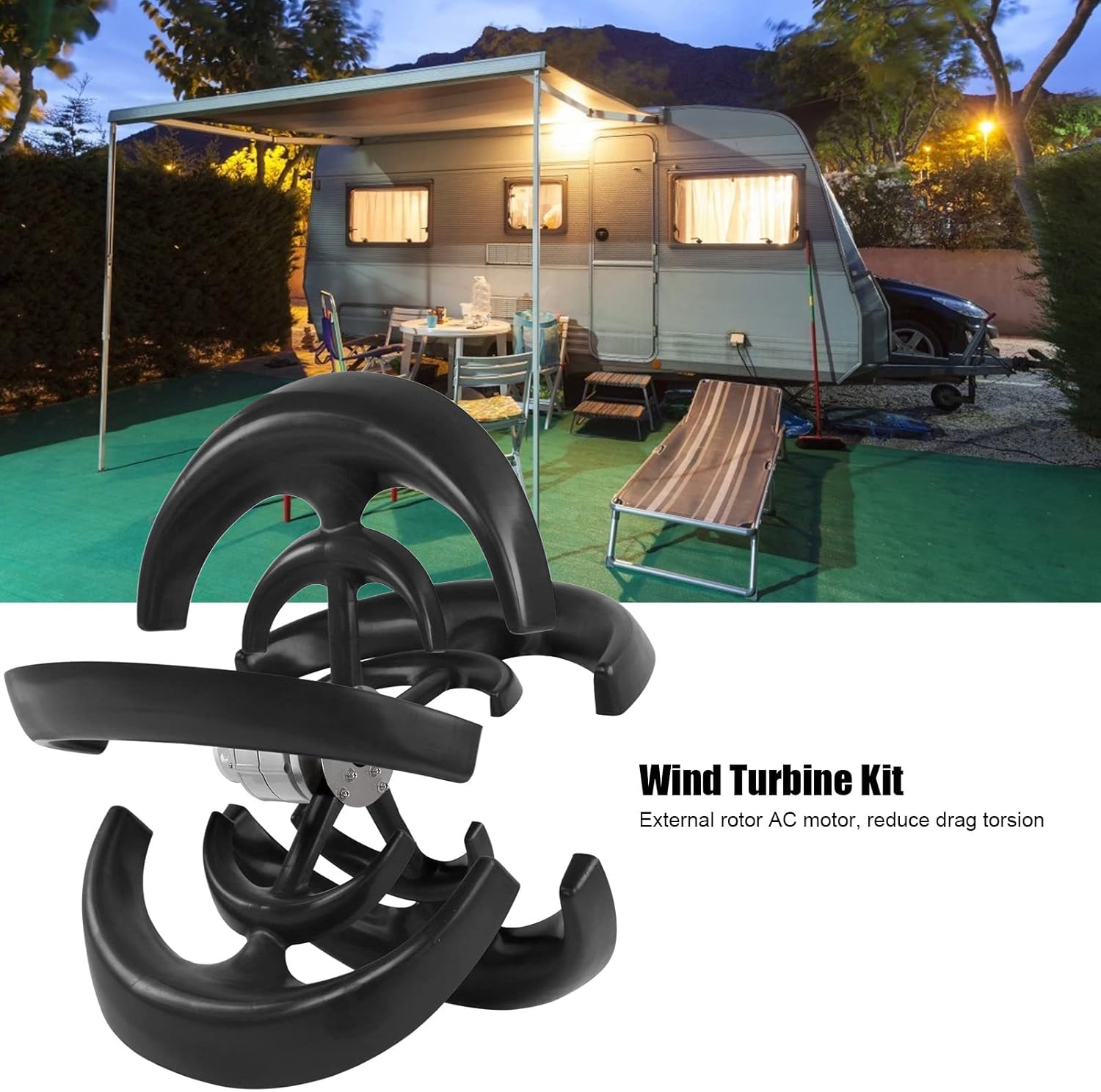 Luqeeg 1200W Wind Turbine Generator, 12V 24V 48V Wind Vertical Axis Generator with Controller, 5 Leavies Wind Turbine Generator Kit for Boats, Terraces, Cabins(1)