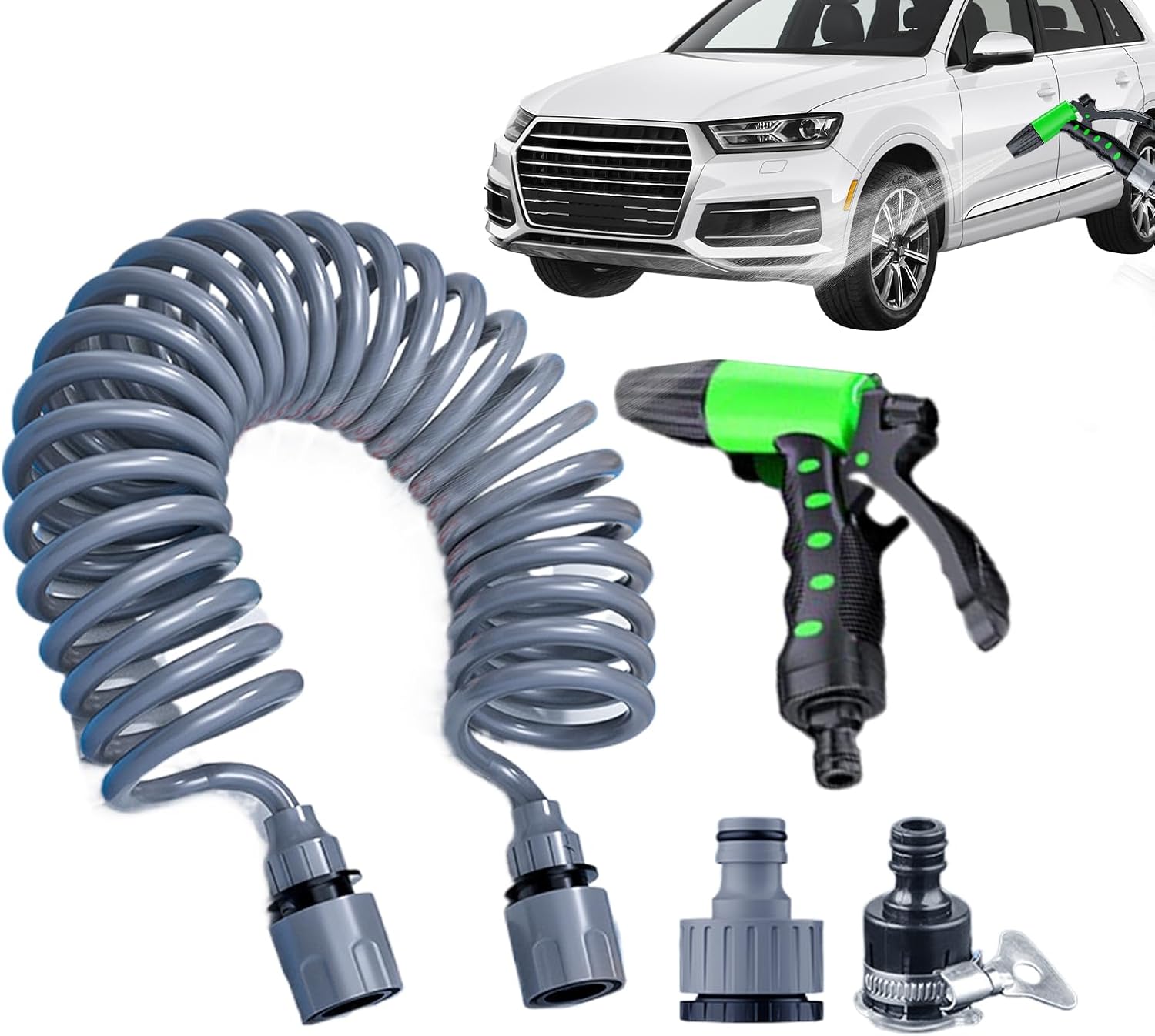 Garden Hose Expandable,Flexible Rubber Water Hose | 4-Layer Latex Core Pressure Resistant 66ft Watering Pipes for Construction Site, Pool Maintenance, Car Washing, Yard