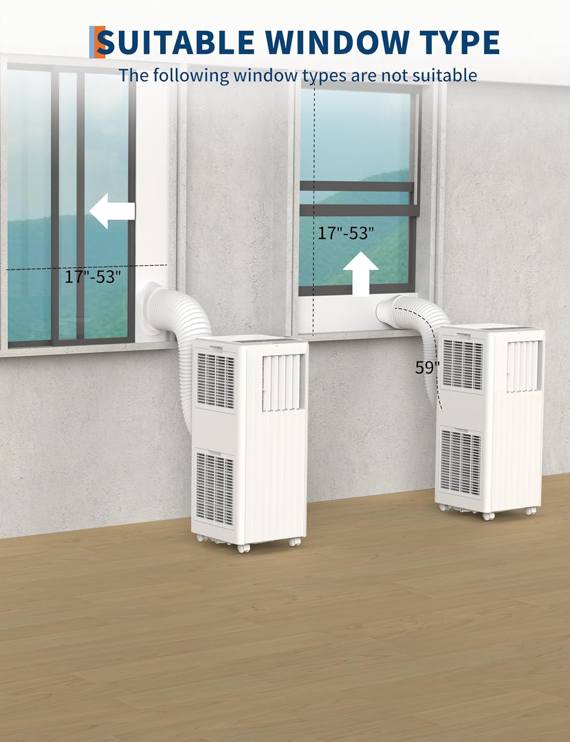 8000 BTU Portable Air Conditioner for Rooms up to 350 Sq. Ft, 3-in-1 Cooling, Dehumidifier & Fan with Quiet Operation, Efficient Cooling, Sleep Mode, 24-Hour Timer & Remote Control, White