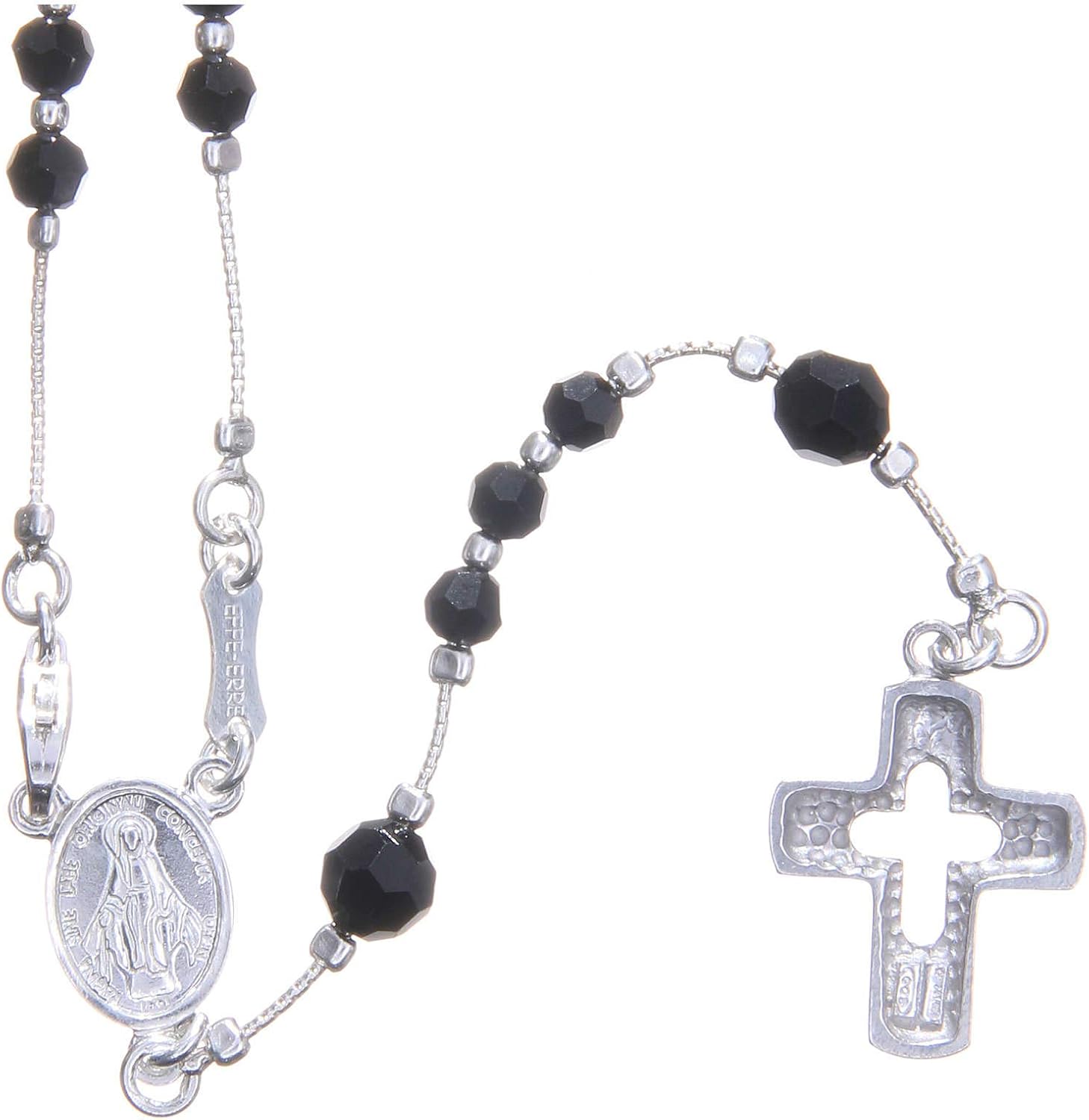 Rosary Beads in 925 Silver and Crystal Grains Measuring 4mm