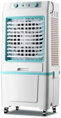Portable Swamp Cooler, 3-in-1 Evaporative Air Conditioner with Auto Oscillation & Humidifier, Ideal for Indoor/Outdoor Use in Patios, Garages, Black, 110cm/43in