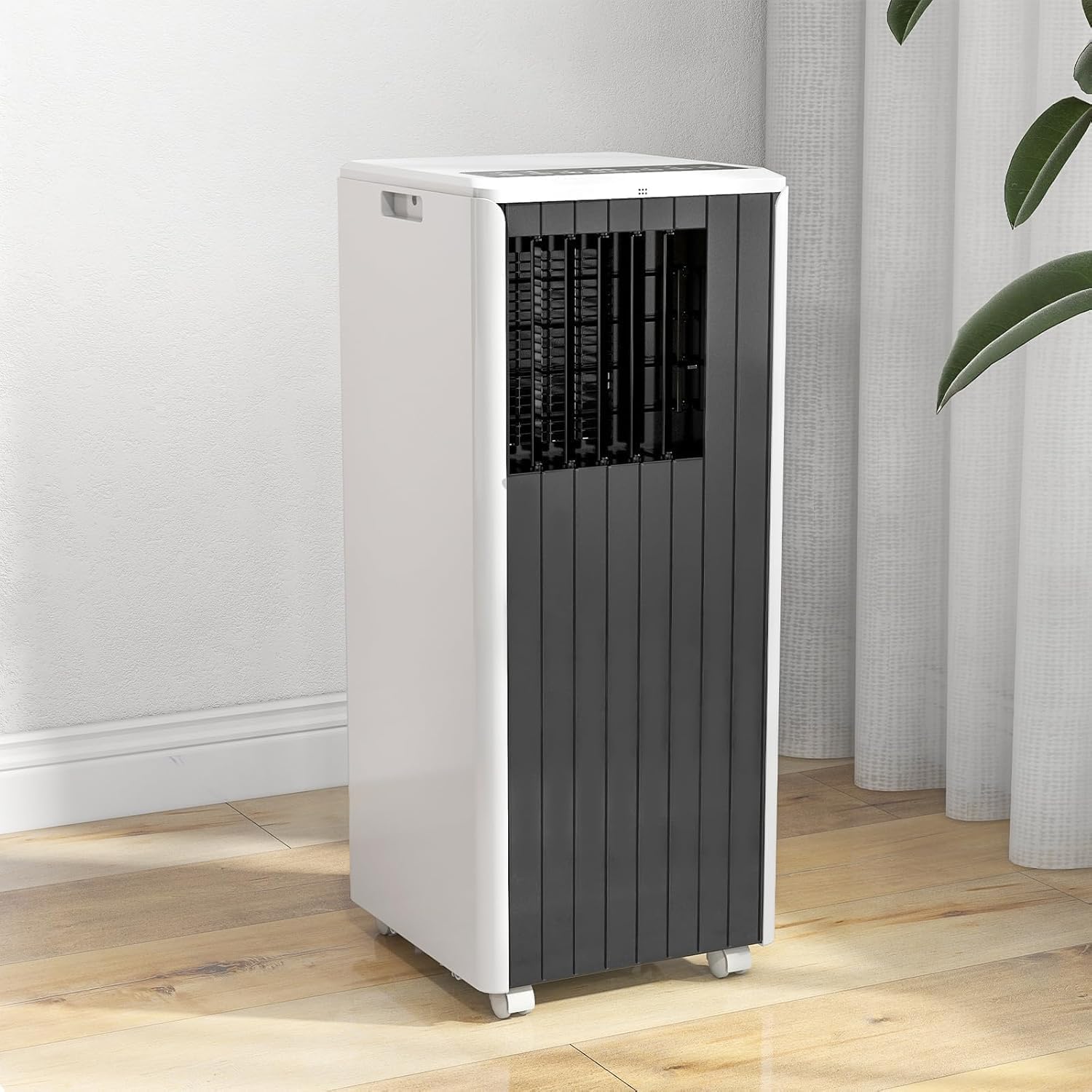 8000 BTU Portable Air Conditioner, 3-In-1 AC Unit with Cooling, Fan, Dehumidifier, Remote Control, Quiet Operation, Sleep Mode, for Small Rooms, Apartments, Window Kit Installation, Dark Grey