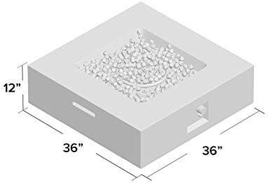 Century Modern Outdoor LSI Fire Pit for Outdoor Home Garden Backyard Fireplace, Square Shape (12'' Hx36'' Wx36'' D, Black)