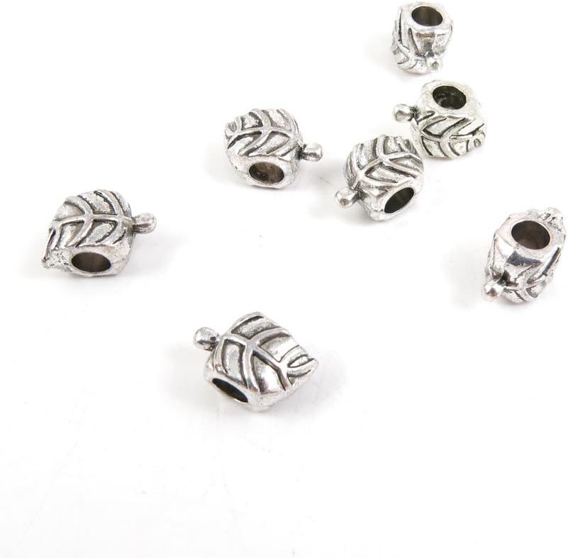 Jewelry Making Charms Antique Silver Tone Color Jewellery Charme Findingss Bulk Wholesale Suppliers Arts Crafts L1CS6 Leaf Loose Beads