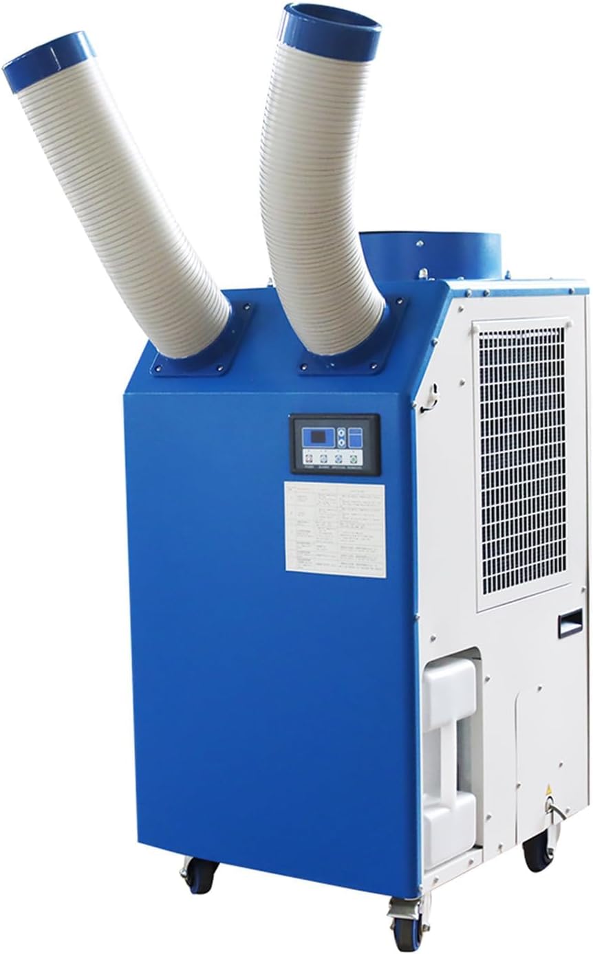 Industrial Portable Air Conditioner with Wheels 14L Large Tank Commercial Spot Cooler Adjustable Air Outlet Ideal for Hospitals Workshops Outdoor Events 220V 1.8KW