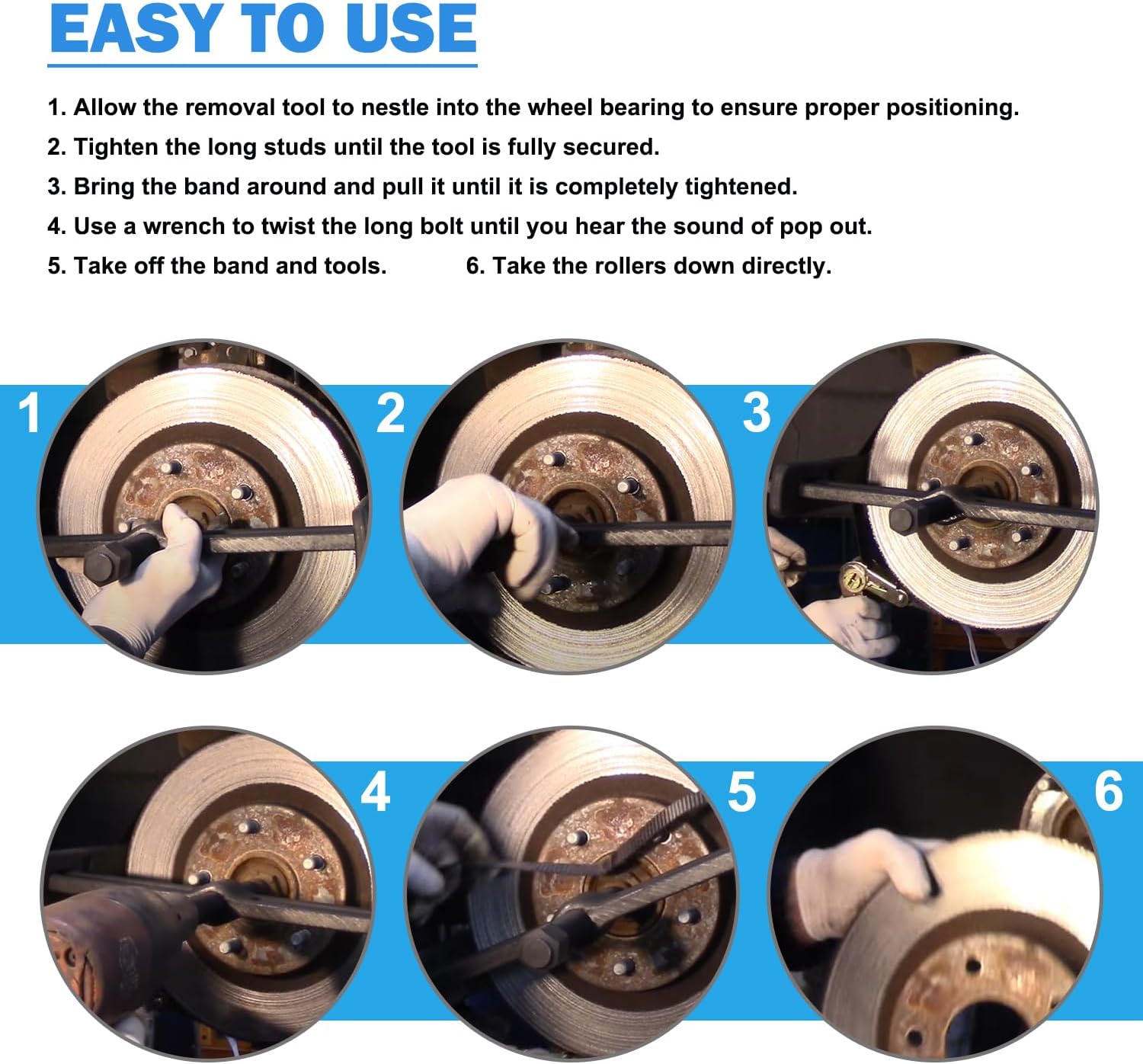 6980 Brake Drum and Rotor Puller Kit/Brake Drum Hub Puller/Brake Rotor Removal Tool for Removing Brake Drums, Rotors, Drive Wheels, Gears, Flywheels and Pulleys