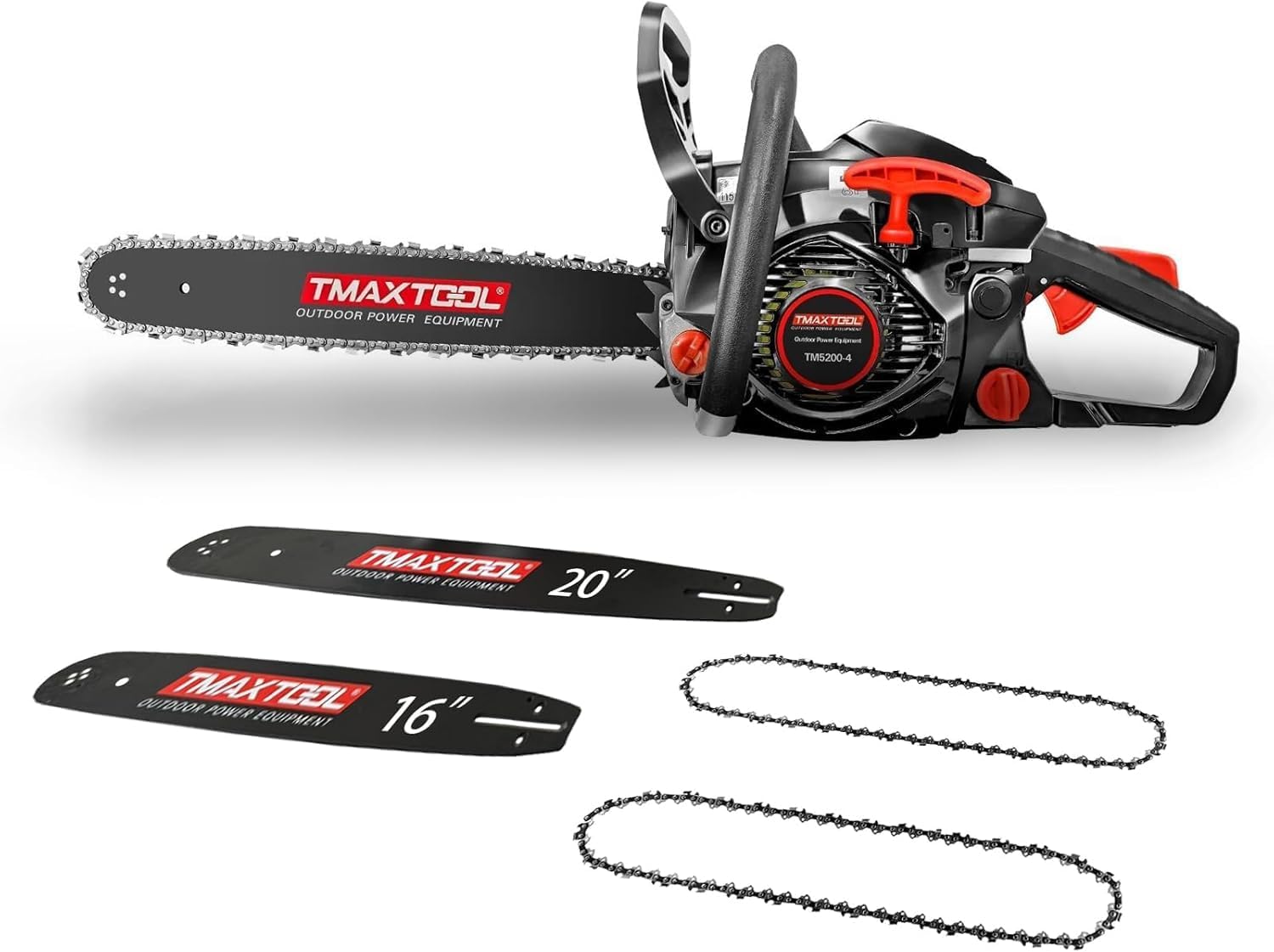 62cc Gas Chainsaw, 3.5-HP, 20 Inch Gas Powered Chainsaw, 2-Stroke Gasoline Chain Saw with Automatic Oiler, Chainsaws for Wood Cutting and Tree Trimming and Land Clearing, Black