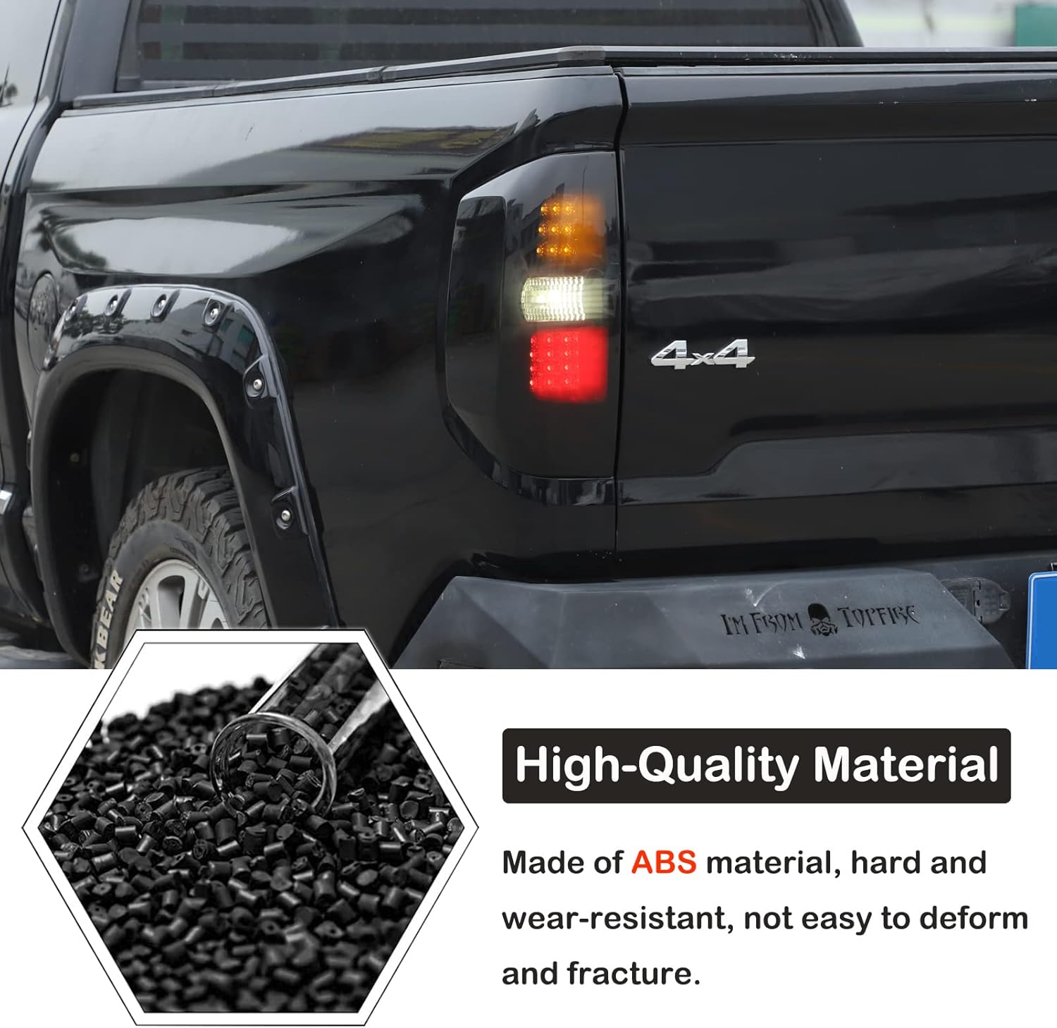 Aunginsy Car Rear Tail Light Cover Tail Lamp Shell Shade Compatible with Toyota Tundra 2014-2021 Smoked Taillight Shell Trim Cover Tail Light Lamp Guard Protective Frame ABS Accessories