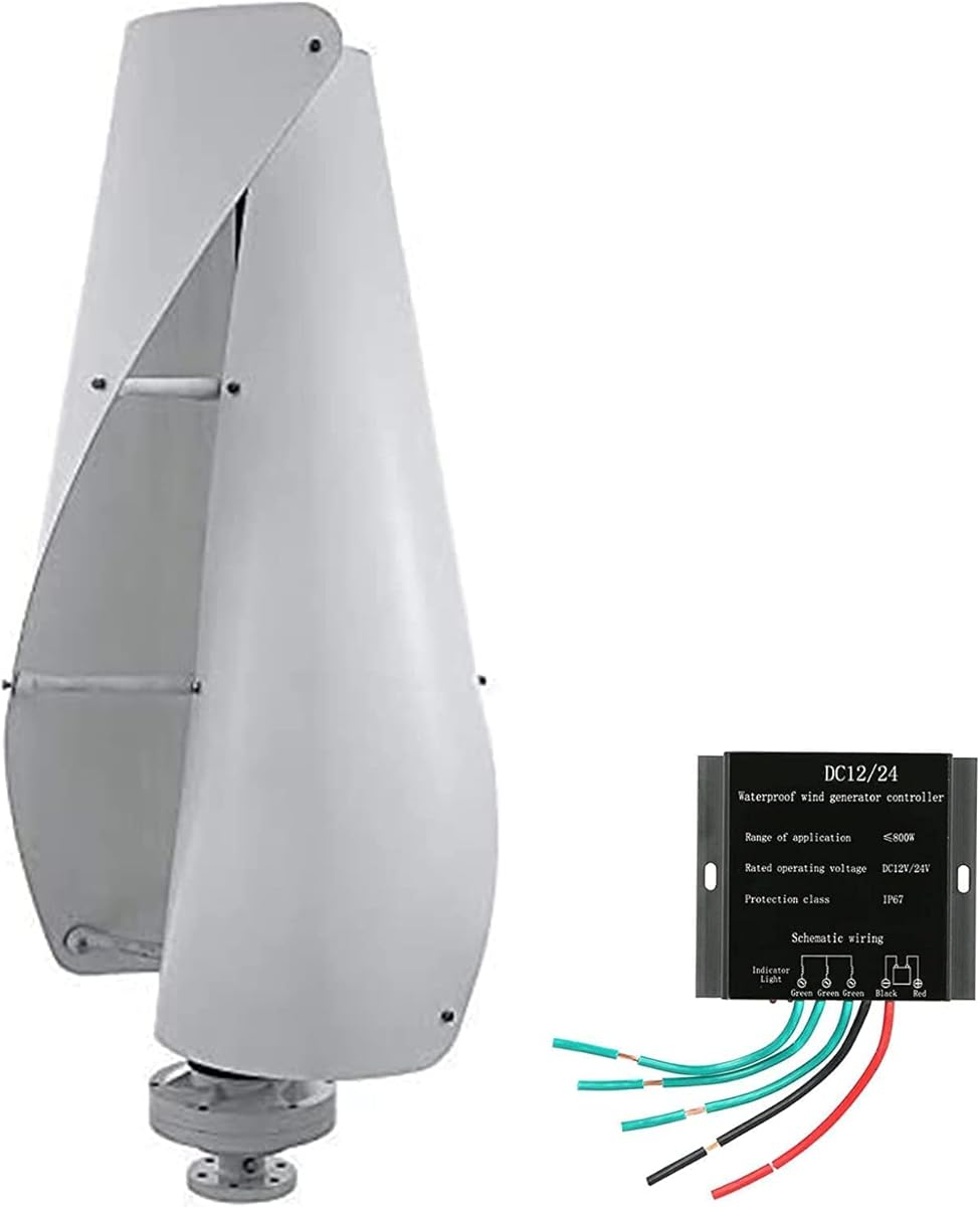 Vertical Wind Turbine Generator, 10000W Helix Magnetic Levitation Axis Windmill with Charge Controller for Home Outdoor Garden Electricity