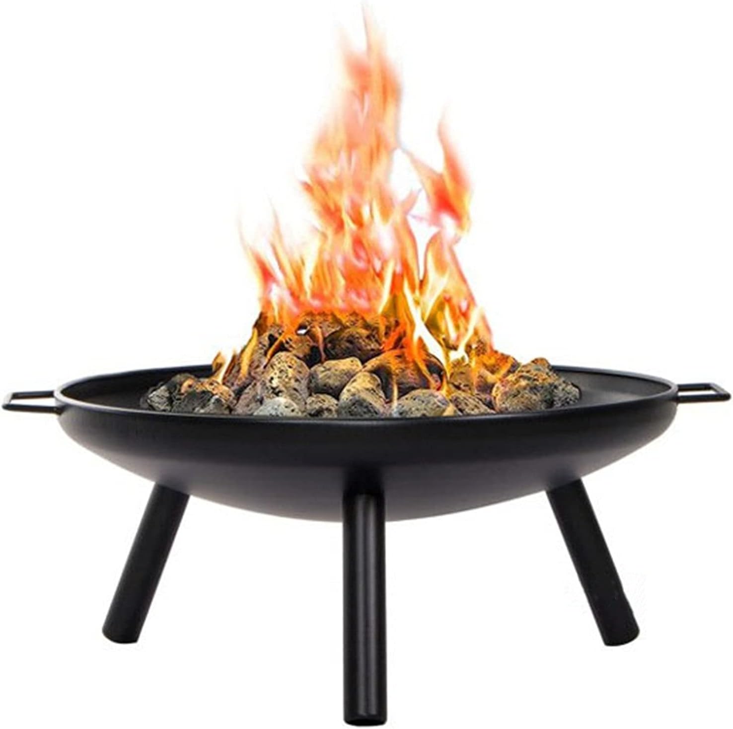 Multifunctional Fire Pit, Round Metal Heating Brazier, Wood & Charcoal Burning Fire Pit, Outdoor Bonfire Pit, for Patio, Camping, Bonfire, Picnic
