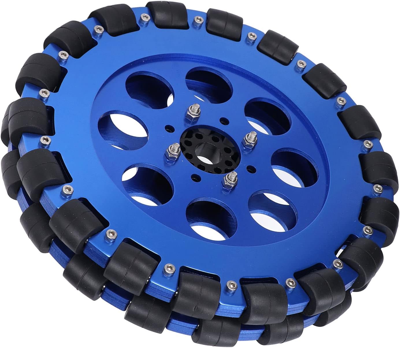 Omni Wheel, Flexible Lateral Movement 8in Aluminium Alloy Hub Stable Running Omnidirectional Wheels Accessory for DIY((Two Wheel Combination Set) UM5604 0014 0203)