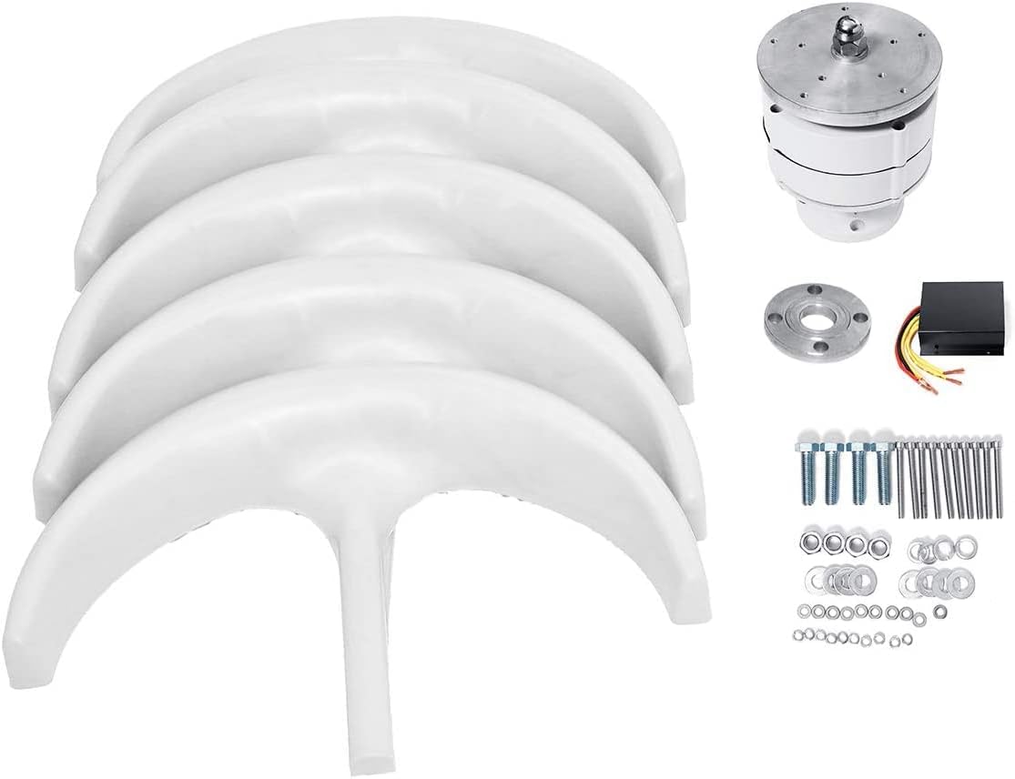 9000W 12V 24V 5 Blades Lantern Wind Turbines Generator Vertical Axis Motor Kit for Home Hybrids Streetlight Use Electromagnetic (12V)