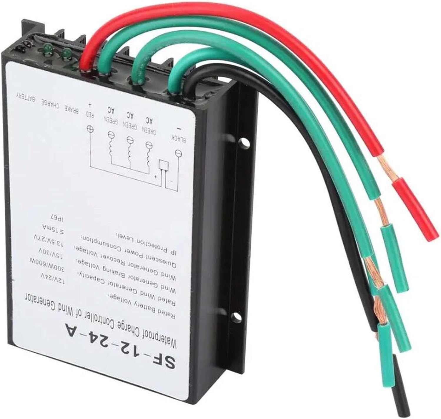 600W Wind Power Controller 12V/24V, Automatic Wind Regulator, IP67 Waterproof Wind Turbine Controller Regulator