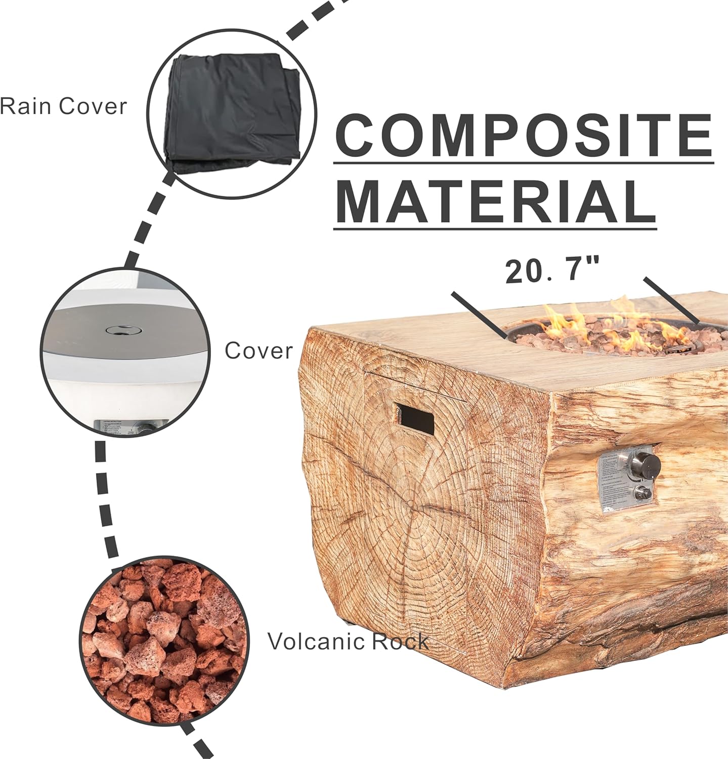 2 in 1 Outdoor Fire Table 50,000 BTU Gas Burner & Coffee Table 40