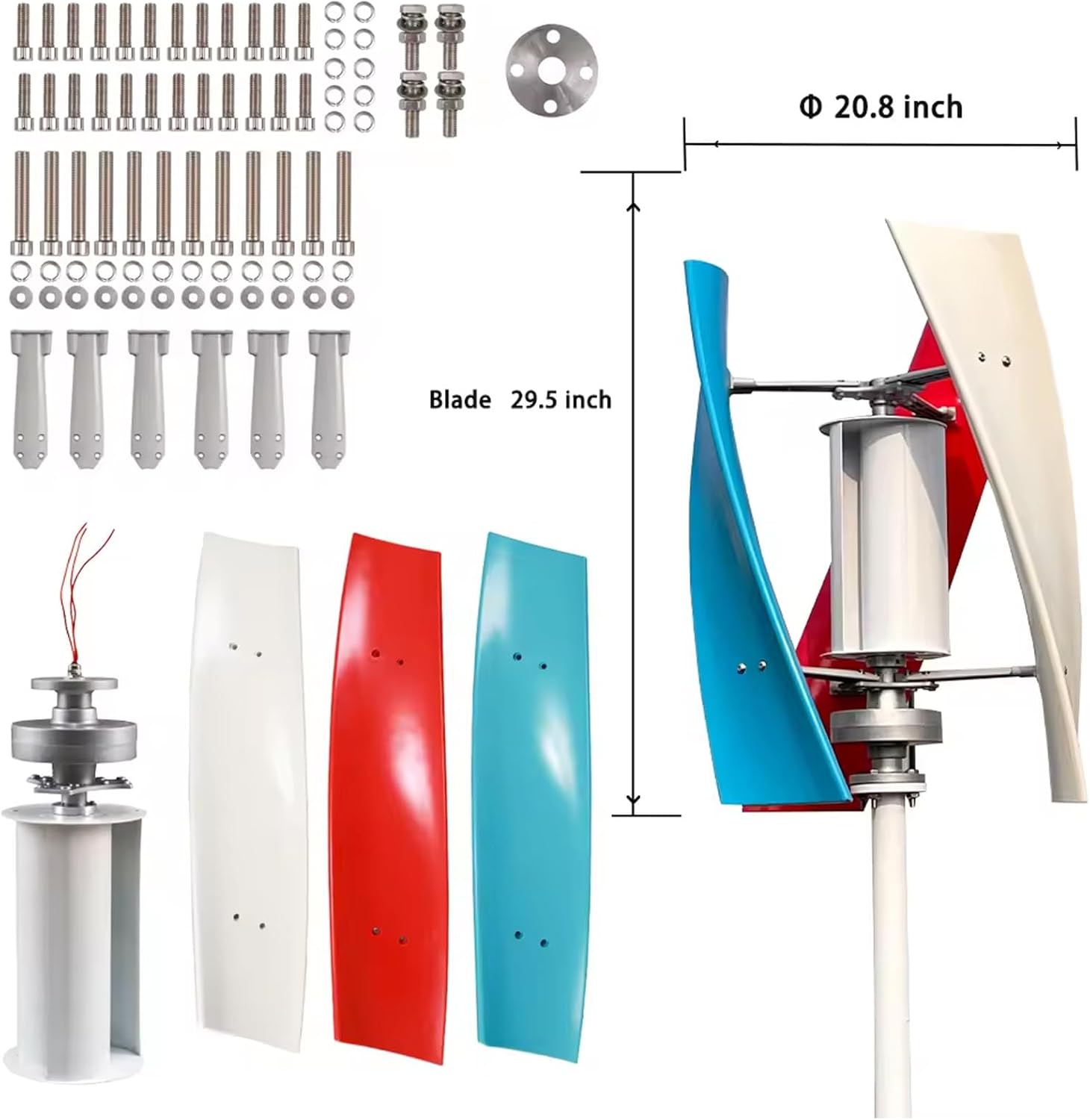 6000W Wind Generator for Home & Marine, 12V/24V High-Efficiency Wind Turbine, Eco-Friendly Off-Grid Power Solution, Renewable Energy Windmill System