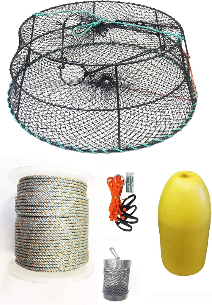 KUFA Sports Vinyl CoatedTower Style Prawn Trap with Prawn Trap Accessory Combo (CT79+PNQ3+HA2)