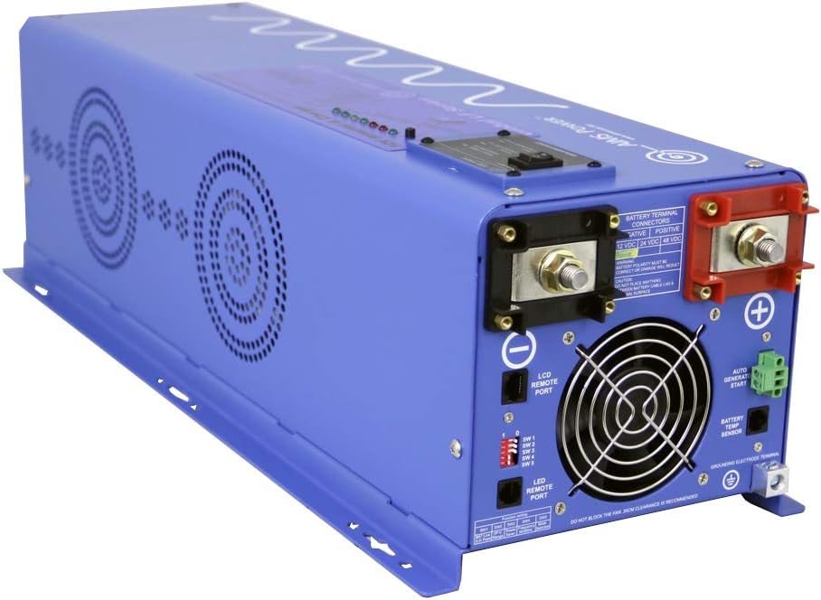 AIMS Power 6000 Watt 48 VDC Pure Sine Inverter Charger 120 & 240 Split Phase VAC Output 60A Charger 40A Transfer Switch PICOGF60W48V240VS