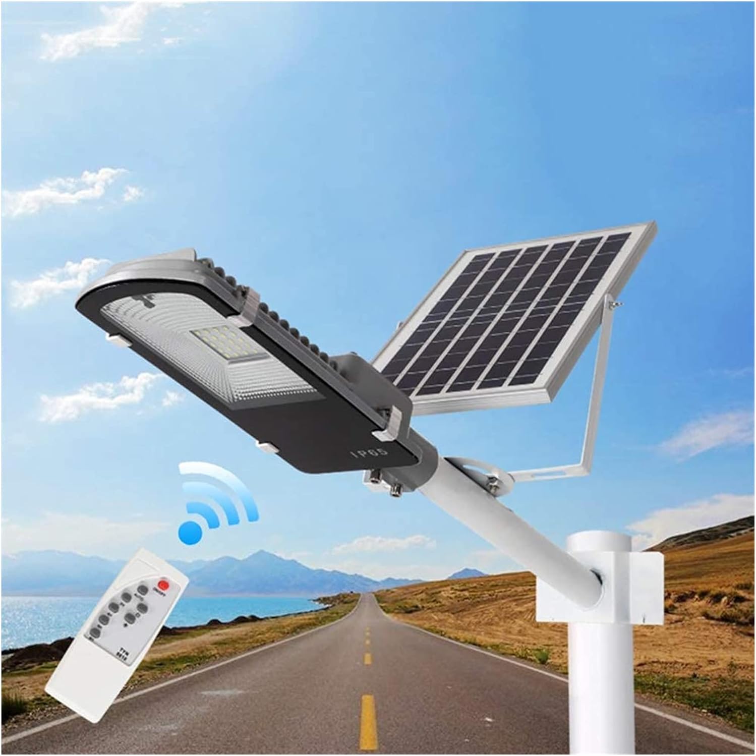 Courtyard light Solar Lights Outdoor Garden Solar Led Street Light, 10W~300W Dusk To Dawn Security Lighting With Remote Control And Adjustable Mounting Bracket Solar Flood Lights For Parks/Garages/Pa