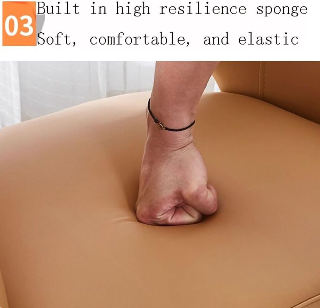 WKWKW Kitchen Set of 4 Modern Dining Chairs Wear Resistant Leather Kitchen Living Dining Room Accent Arm Chairs Carbon Steel Legs Office Lounge Chair(Yellow+Grey)