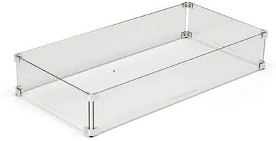 COOKE Costa Mesa Custom Rectangular Fire Pit Table (Brushed Aluminum Top, Beige Base - Natural Gas)