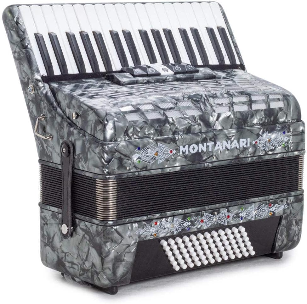 Montanari Piano Accordion 5 switches 72 bass 34 Keys 5 switches Gray