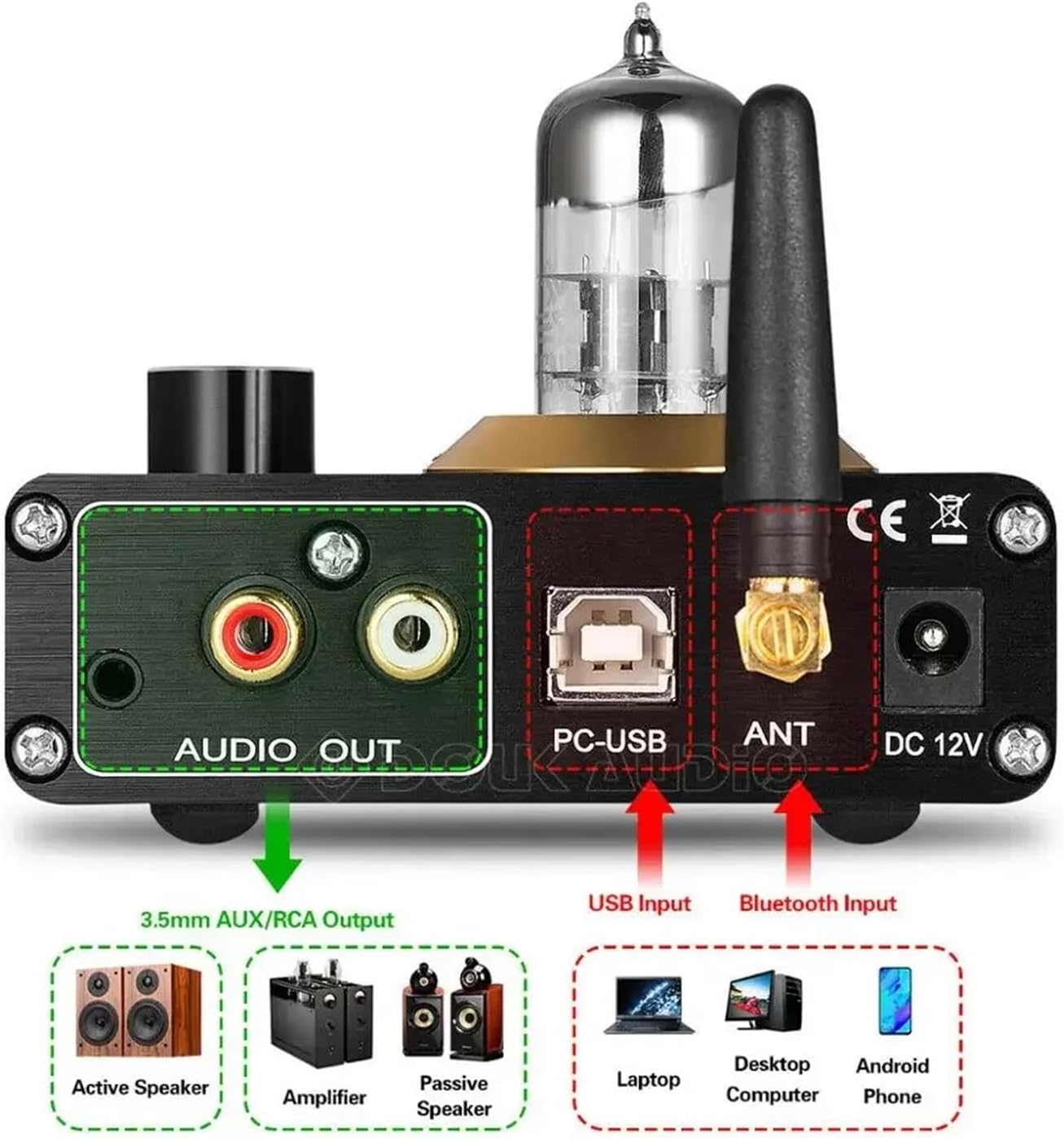 U4 Mini 5.0 Tube Headphone Amplifier U DAC Stereo Audio Preamplifier U Sound Card X-LL