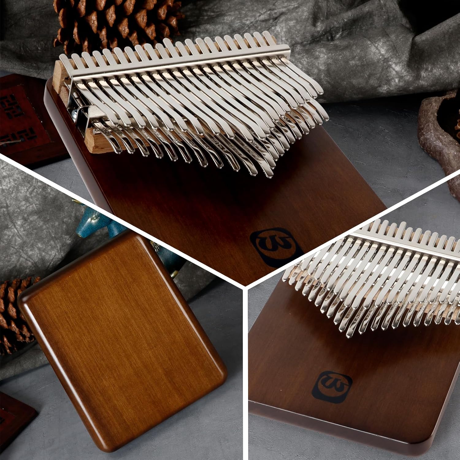 Kalimba Thumb Piano 42 Keys, Flat-board Finger Piano Walnut Wood Marimba Music Gifts with Song Book and Tune Hammer WALTERT