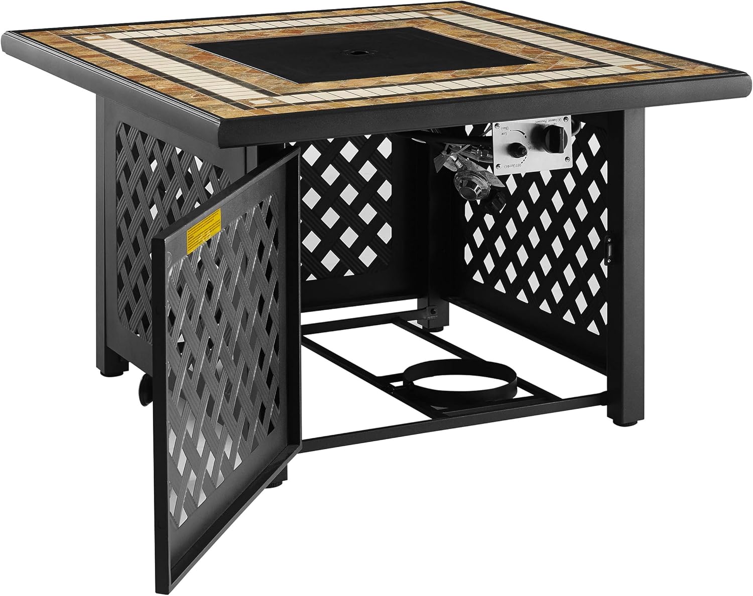 Crosley Furniture Tucson Outdoor Propane Fire Pit Table for Outside Patio Backyard Deck, 50,000 BTU