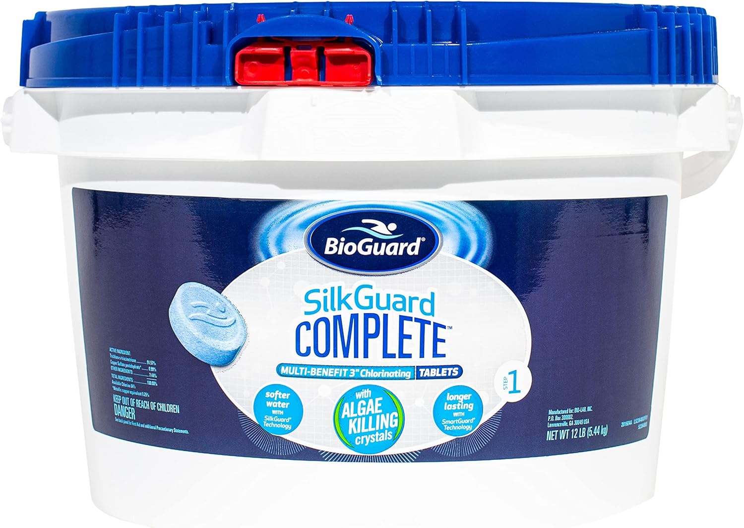 BioGuard SilkGuard Complete 3” Chlorinating Tablets, 12 lb, Chlorine Tablets for Sanitizing Swimming Pools