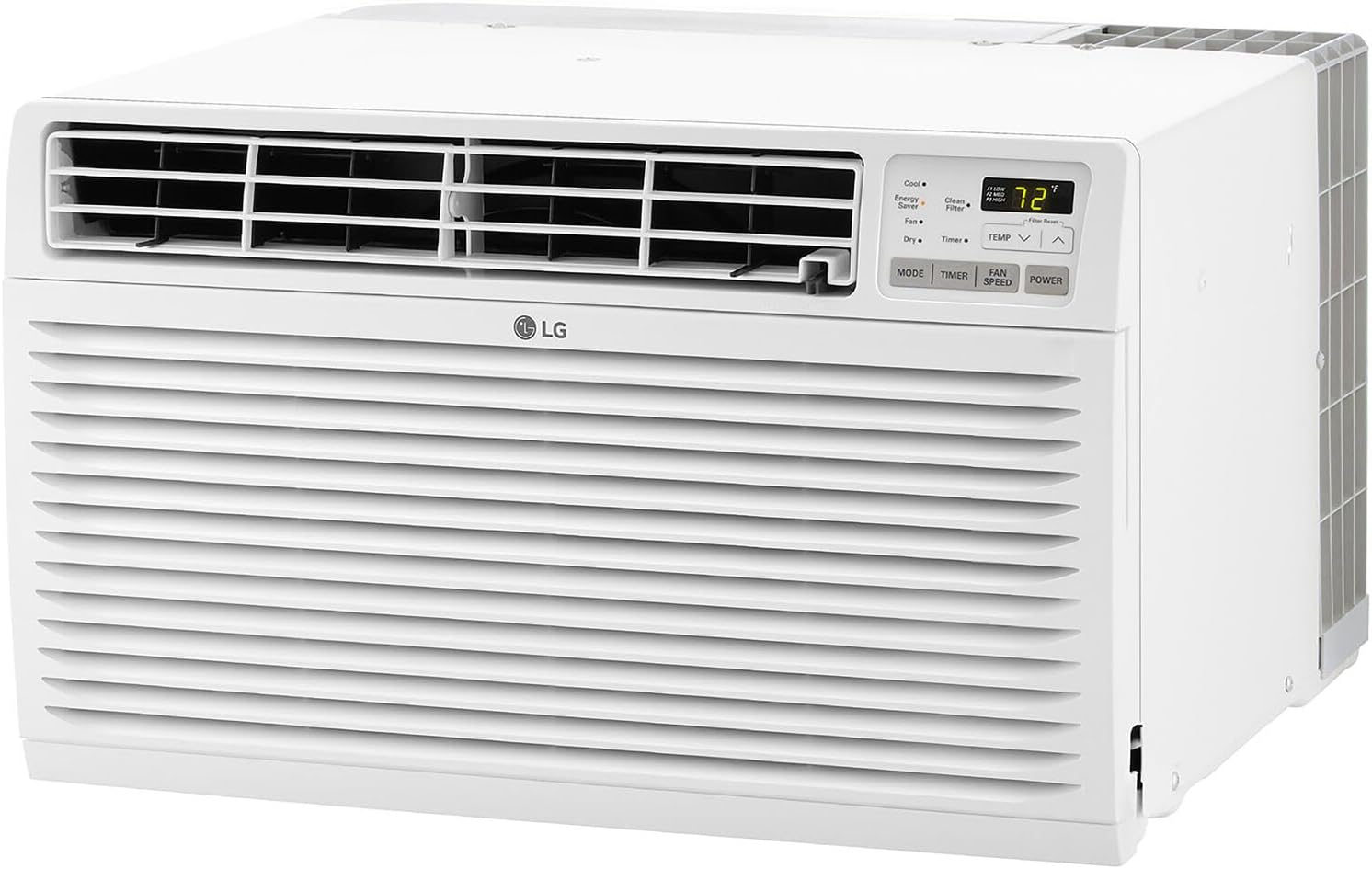 LG 9,800 BTU Through the Wall Air Conditioner with Supplemental Heat, 230V, AC Wall Unit for Rooms up to 440 Sq.Ft. (18' x 25' Room Size), Perfect for Bedroom, AC with Remote and Auto-Restart, White