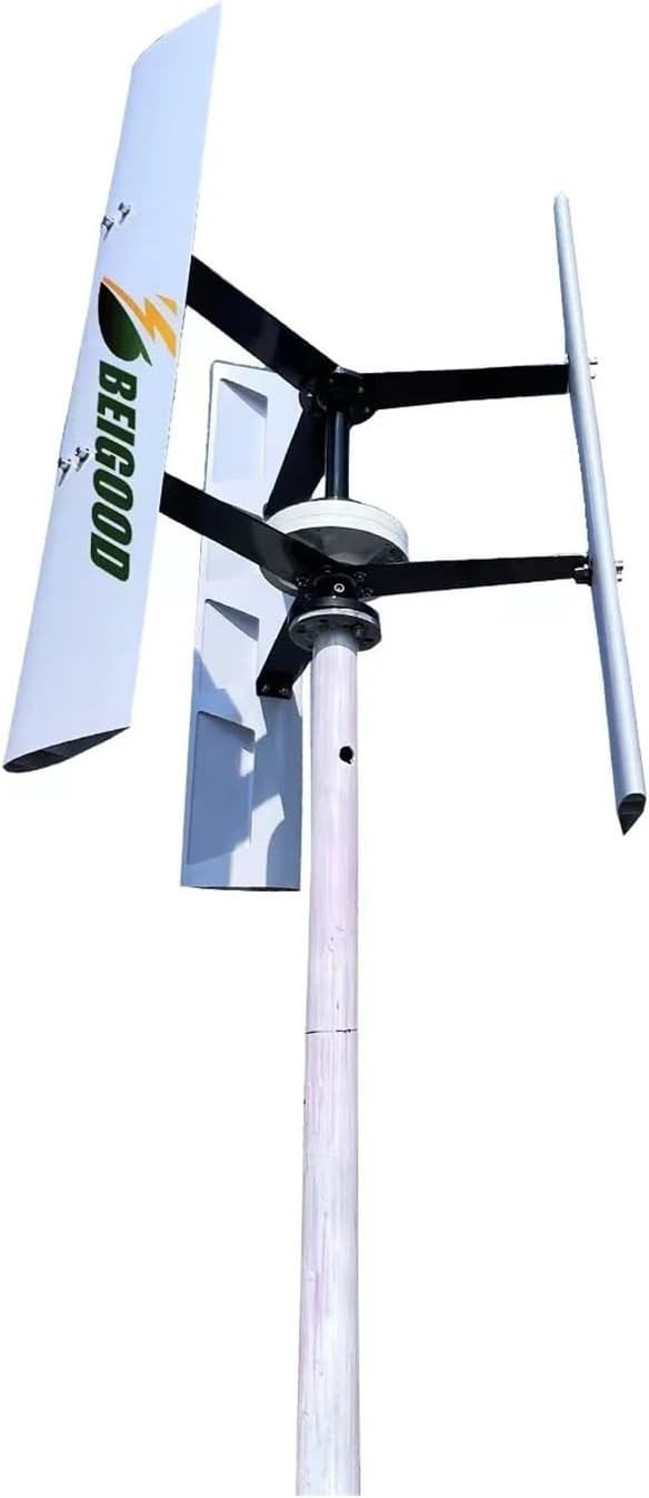 Wind Turbine Generator Kit, Vertical Wind Turbine 8000w 12v/24v/48v Maglev nerator Low Wind Speed Start Free Energy 3 Phase AC Windmill for Home Use for Hybrid Solar Wind System(24V)