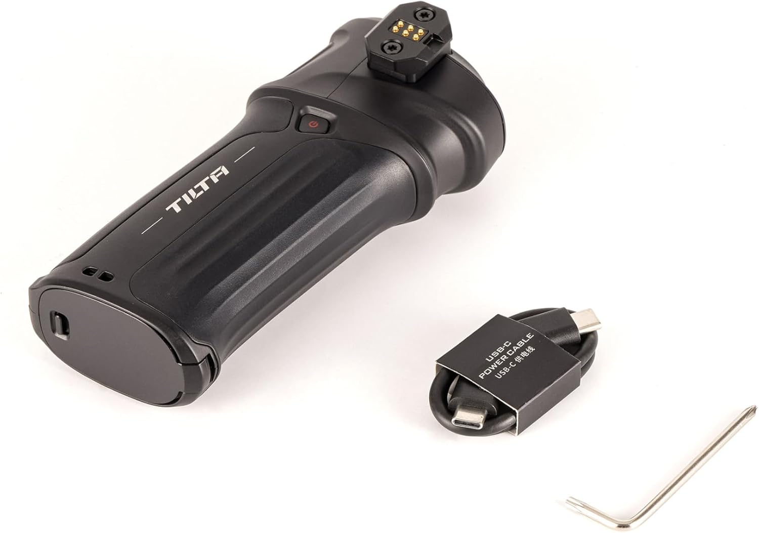 Tilta Nucleus Nano II Power Handle | Expanded Power for The Nano II Hand Wheel | Power Accessories via USB-C & DC | Mounting Points for Shoulder Rig or Monitor | Improved Comfort w/Nano II Wheel