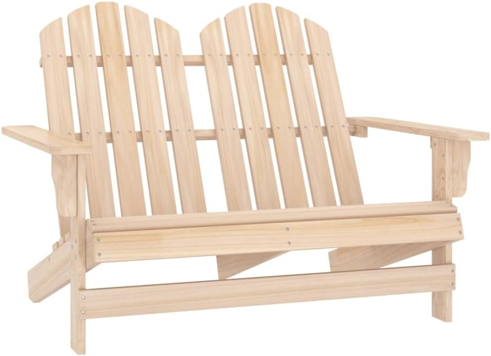 2-Seater Patio Adirondack Chair Solid Wood Fir,Sturdy Adirondack Chair, Solid Fir Wood, Ergonomic Comfort for Patio & Garden Outdoor Furniture, Outdoor Chairs