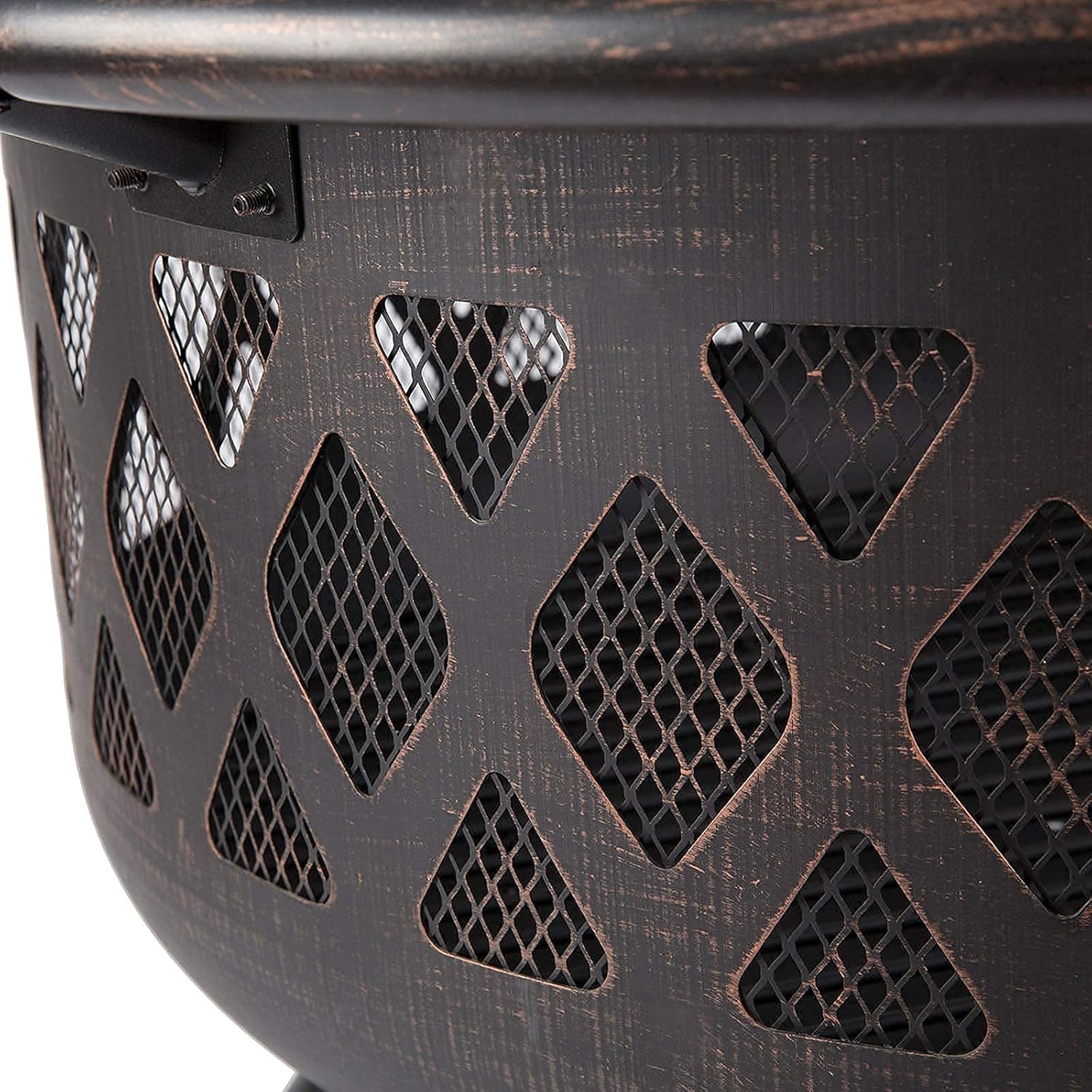 Small firepit,Outdoor Fire Pit with BBQ Grill Shelf Fire Bowl with Spark Protection Mesh Extra Includes Poker and Cover Garden Patio Heater