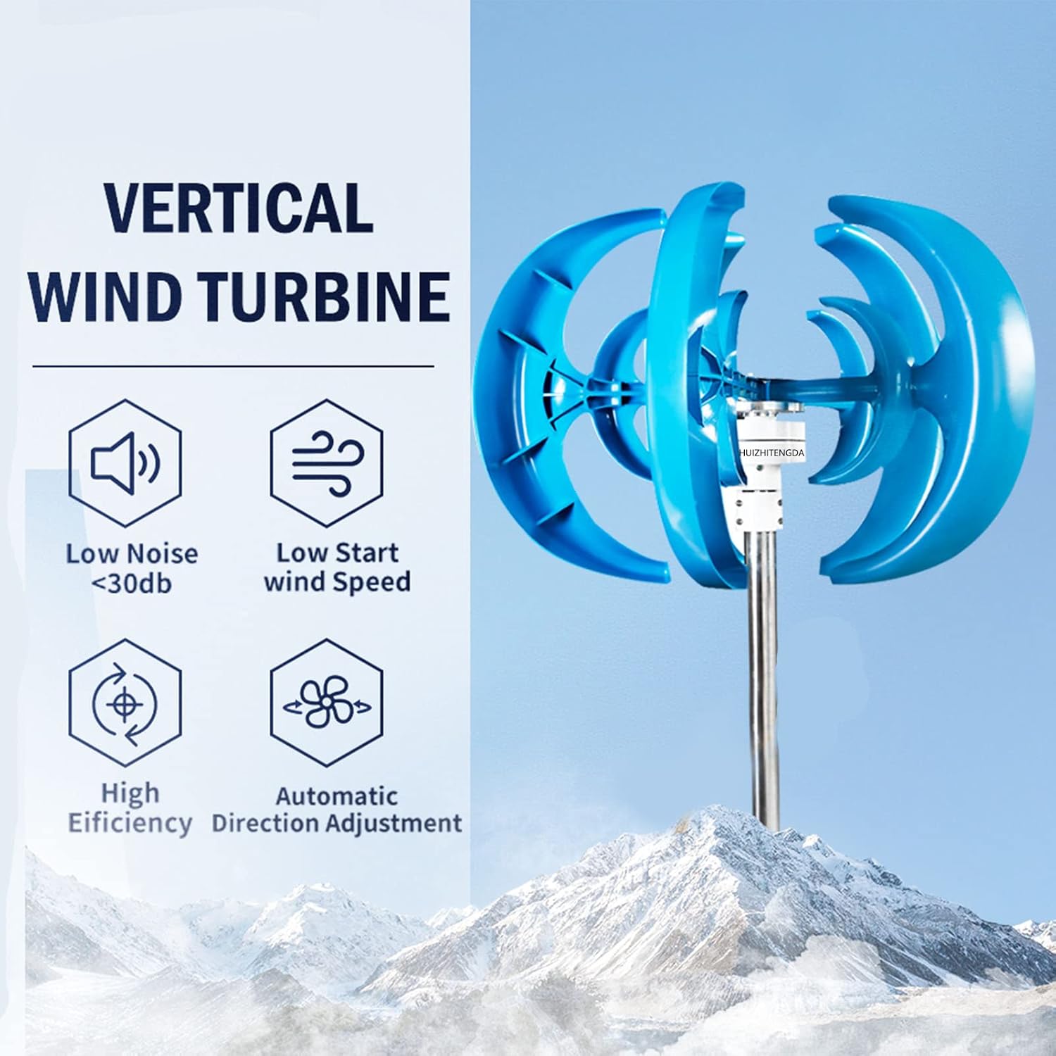 12000W Vertical Axis Wind Power Turbine Generator,5 Blade Double Layer Wind Turbine Lantern Type Wind Generator Green for Home and Boat(48V)