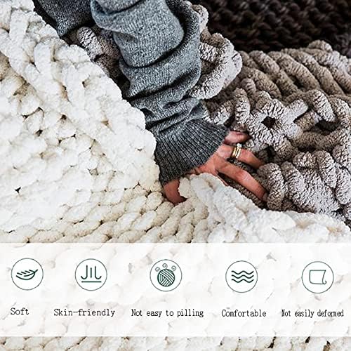 Soft Chunky Knit Blanket, Handmade Knit Blanket, Chenille Handwoven Throw Cozy Warm Blanket, Home Decor, As Sofa Blankets, Baby Air Conditioner Blanket, Photography Blanket,Bedding,Carpets