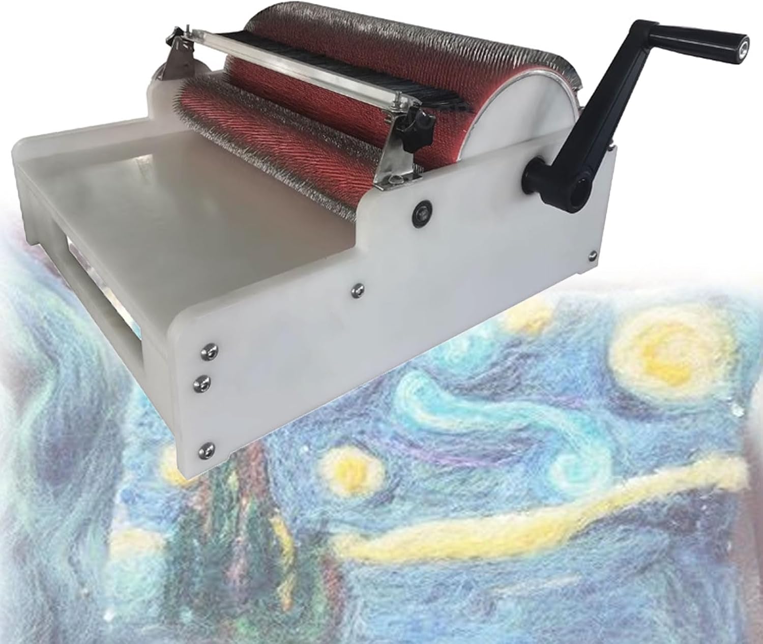 Fleece Carders, Heavy Duty Drum Carder, DIY Wool Felt Machine, Wool Combing Machine, Wool Felt Making Tools, for DIY Craft (16 inches)