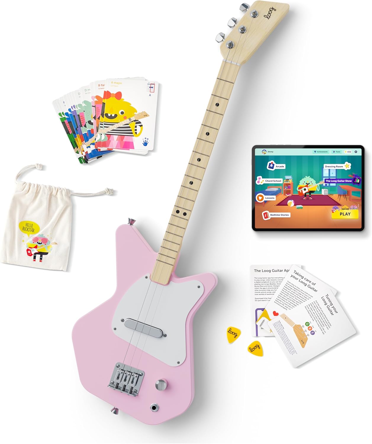 Loog Pro Electric kids Guitar Ages 6+ Learning App and Lessons Included