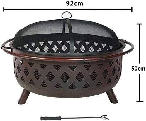 Fire Pits Outdoor Wood Burning Outdoor Fire Large Bonfire Wood Burning Patio Coal Grill Firepit for Outside Grill Charcoal Smokeless Grill with Spark Screen Poker with Cover BBQ Cooking for Outside Ca