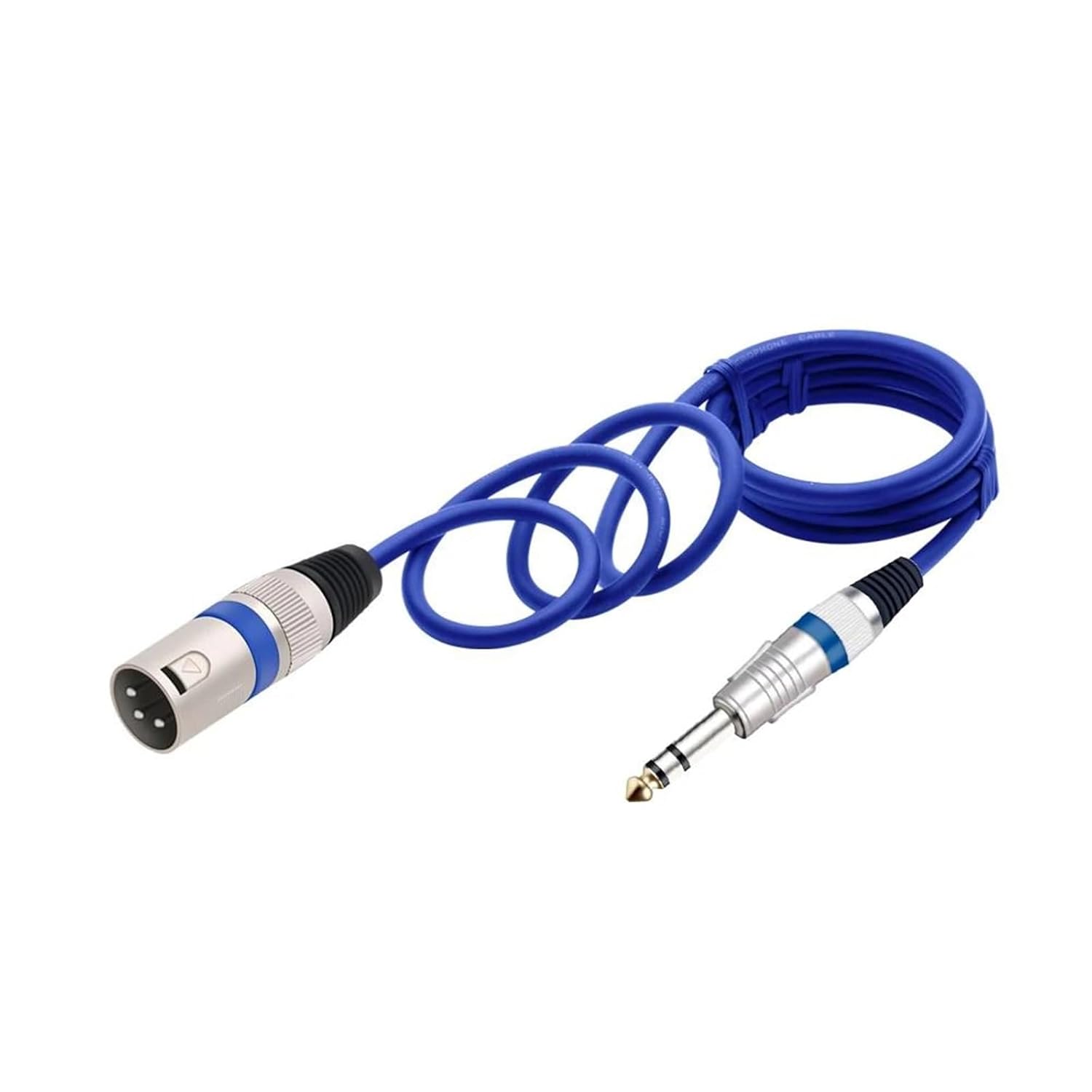 Guitar Audio Cable Mic Cord Stereo 6.35mm 6.5mm Male to 3Pin Male 6.3mm 1/4'' to Microphone Cable for Speaker Guitar Amplifier AMP(Blue,15m)