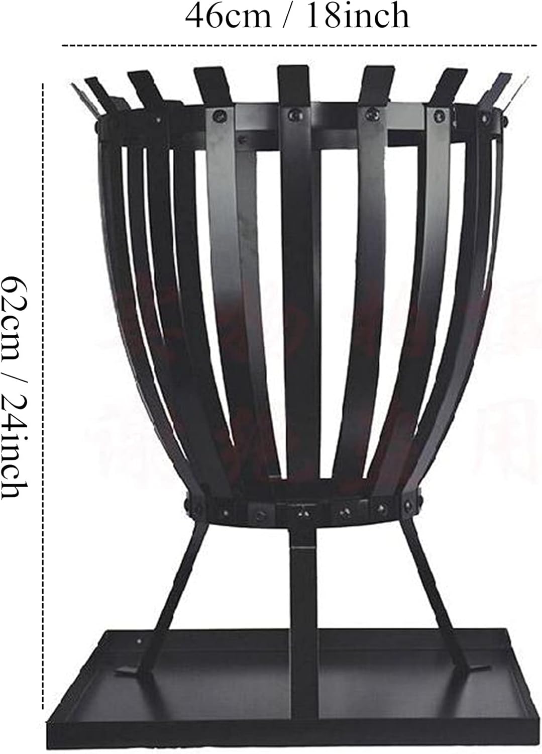 Fire Pit Portable Outdoor Fire Pits, Wood Burning Steel BBQ Grill Firepit Bowl for Patio, d, Camping, Picnic, Bonfire, Garden