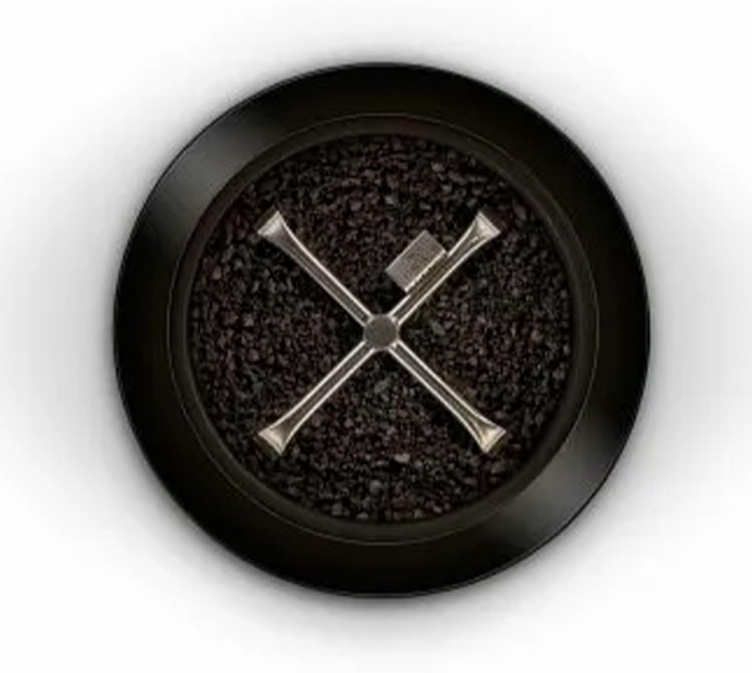 Ukiah Co. Voyager II Rechargeable Wireless Bluetooth 4 Mode Tabletop Propane Fire Pit Speaker Sound System with Lava Rocks and Cover, Black