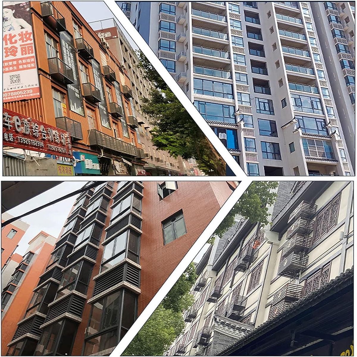 Heat Pump Air Conditioning Cover Decorative Privacy Screen, Air Conditioner Rack For Winter Outdoor Protection, Windproof, Aluminum Air Conditioner Louvered Frame ( Color : Gray , Size : 110x60x80cm )