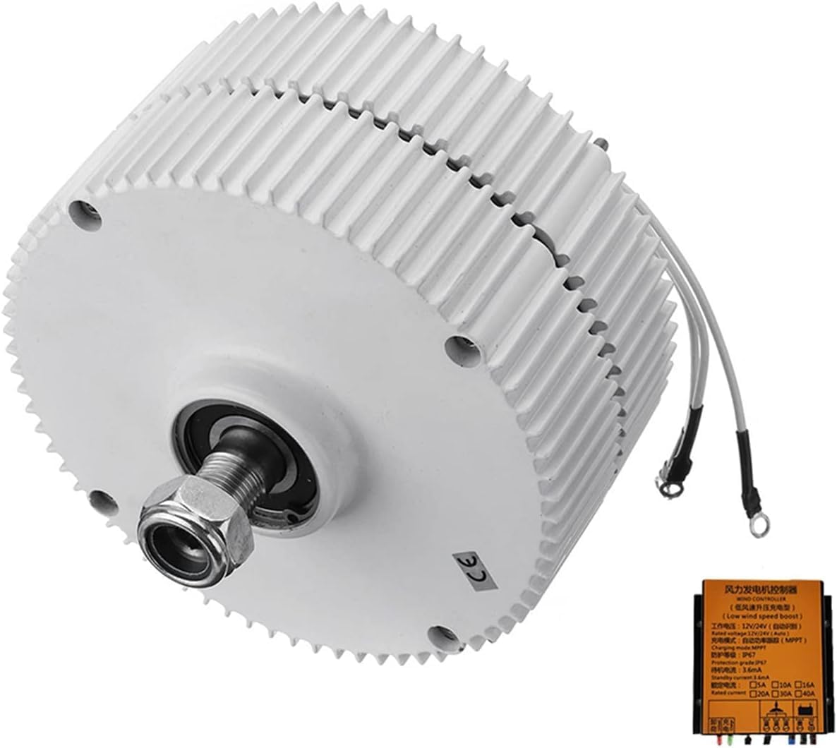 CAJUCA 8000W Three Phase Gearless Permanent Magnet Generator with MPPT Controller Alternator Pure Copper Coil Wind Turbine Water Turbine