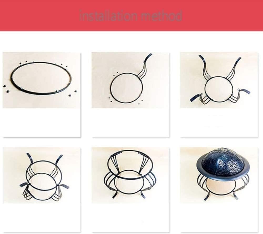 Outdoor Fire Pits Outdoor Wood Burning Cast Iron Grill, All in One Open Fire Cooking, Stainless Steel Garden Grill Brazier BBQ Indoor Charcoal Fire Pit Carbon Stove with Cover BBQ Cooking fo